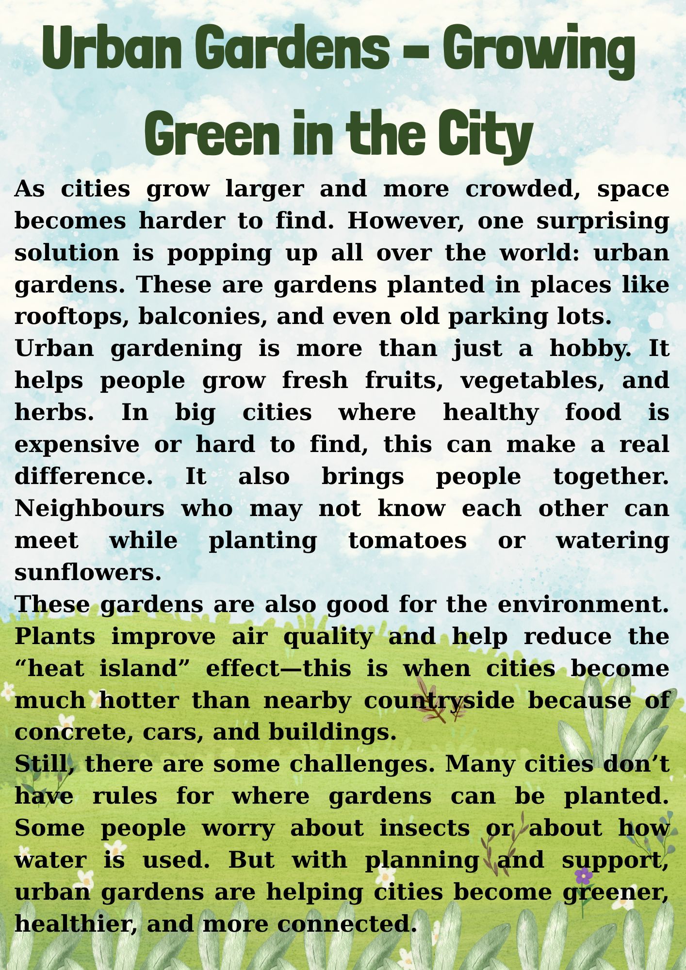 Diagram for: Where can urban gardens be planted?