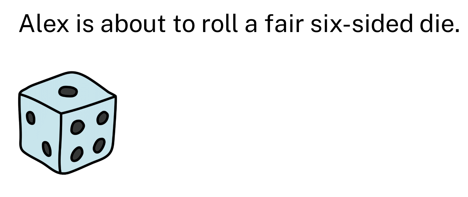 Diagram for: What is the chance that he rolls a 5?