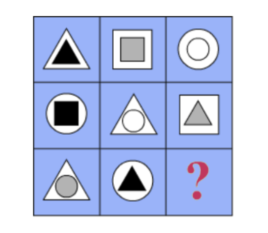 Diagram for: Which tile should go in the empty space to complete the pattern?